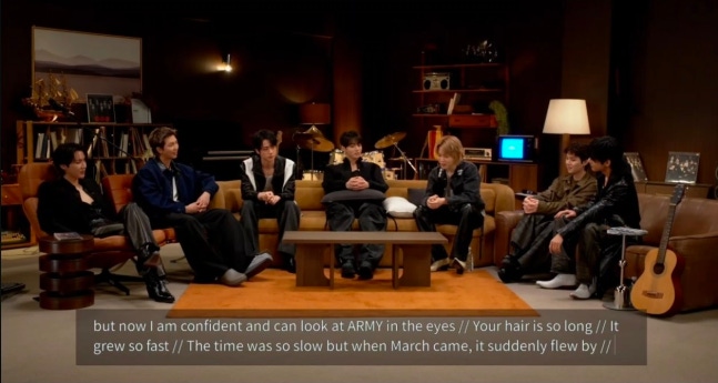 BTS members RM and V explaining the symbolic meaning of the word Arirang.