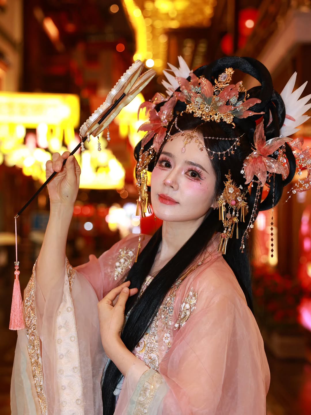 Korean actress Han Ga-in showcasing a dramatic Wanghong style makeup transformation with bold lashes and over-lined lips