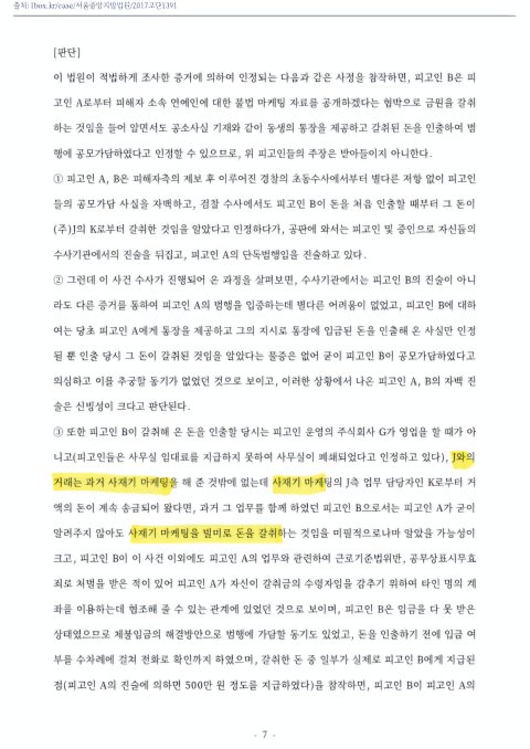 Documento judicial que detalla los cargos y las admisiones de marketing ilegal en el caso HYBE