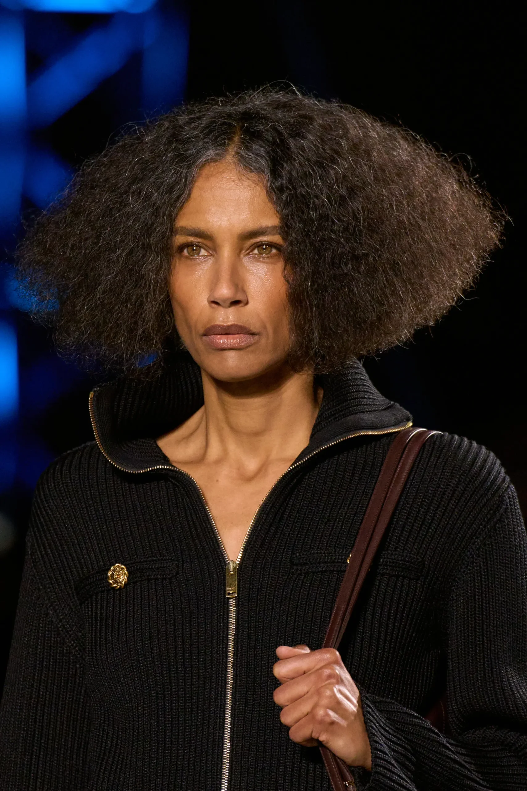 Stephanie Cavalli walking the Chanel runway with effortless grace and mature elegance