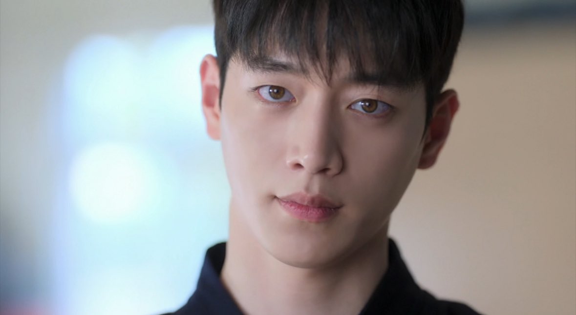 A more contemplative side of Seo Kang-joon, suggesting emotional layers in 'Monthly Boyfriend'.