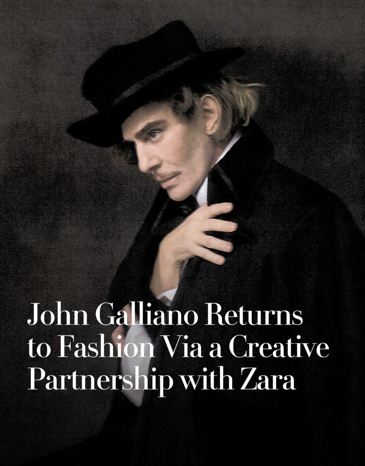 John Galliano iconic archival fashion look with theatrical elements