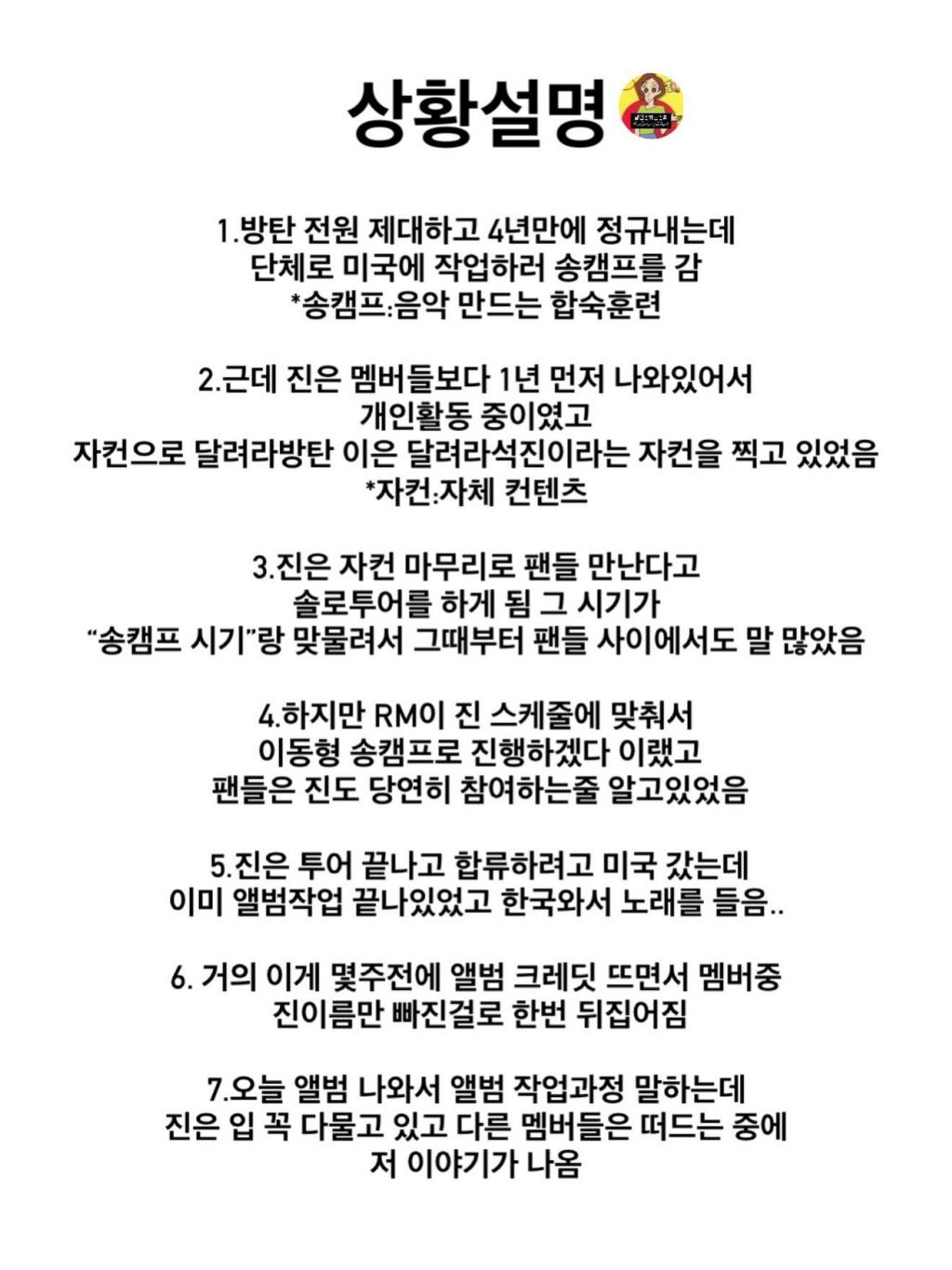 BTS 진 위버스 활동과 관련된 온라인 커뮤니티의 실시간 반응 차트