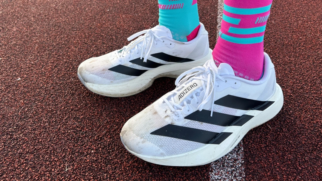 Detailed shot of the Adidas Evo SL sole and cushioning technology.