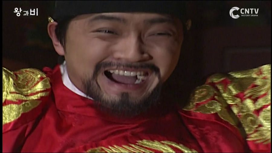 Ahn Jae-mo as Yeonsangun, wearing a royal robe, with an intense and piercing gaze that suggests both charisma and menace.