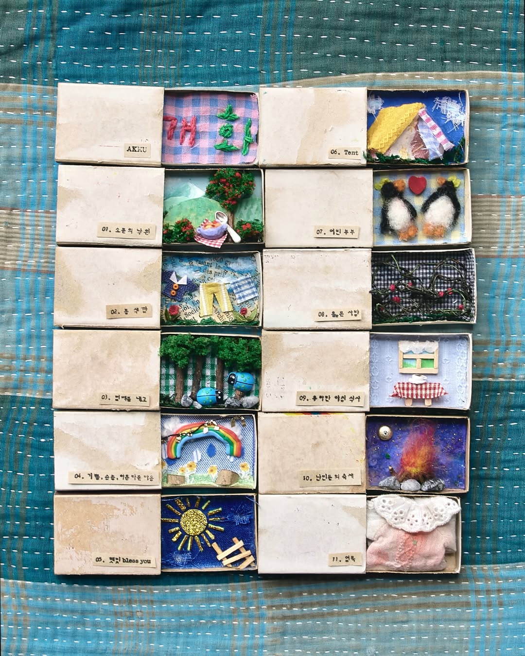 Official tracklist poster for AKMU's 4th full album FLOWERING featuring eleven new song titles in Korean and English