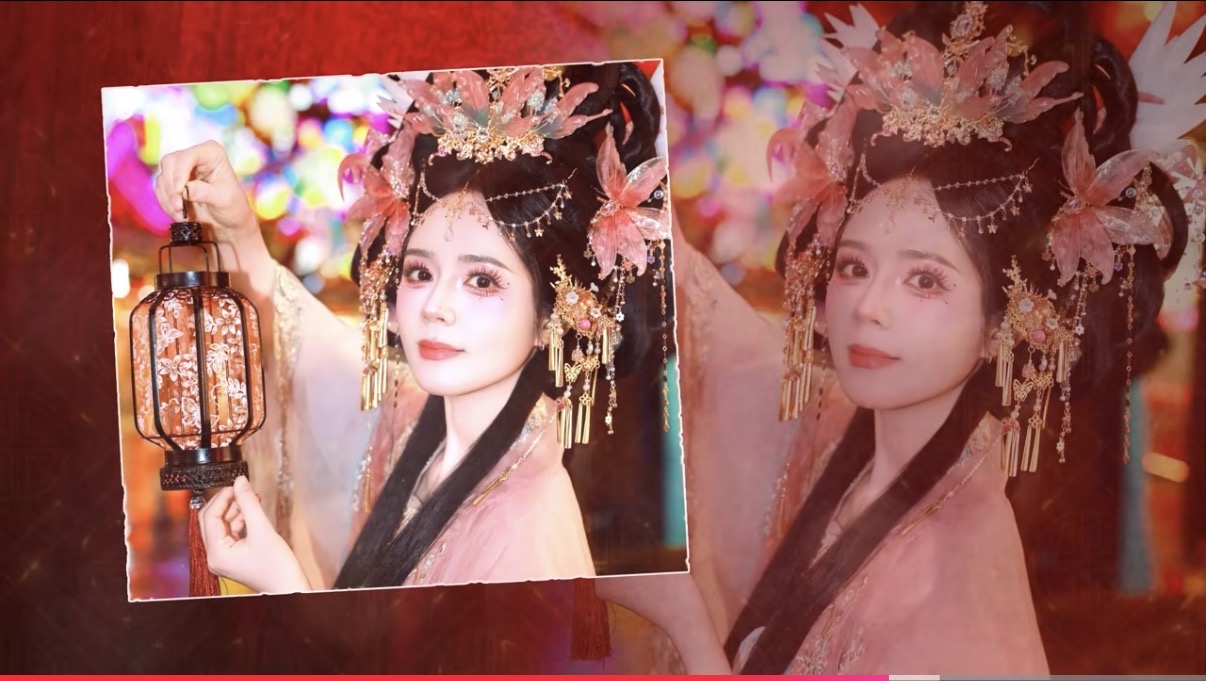 Close up of Han Ga-in's eye makeup showing the intricate individual lash clusters and soft pink shimmer.