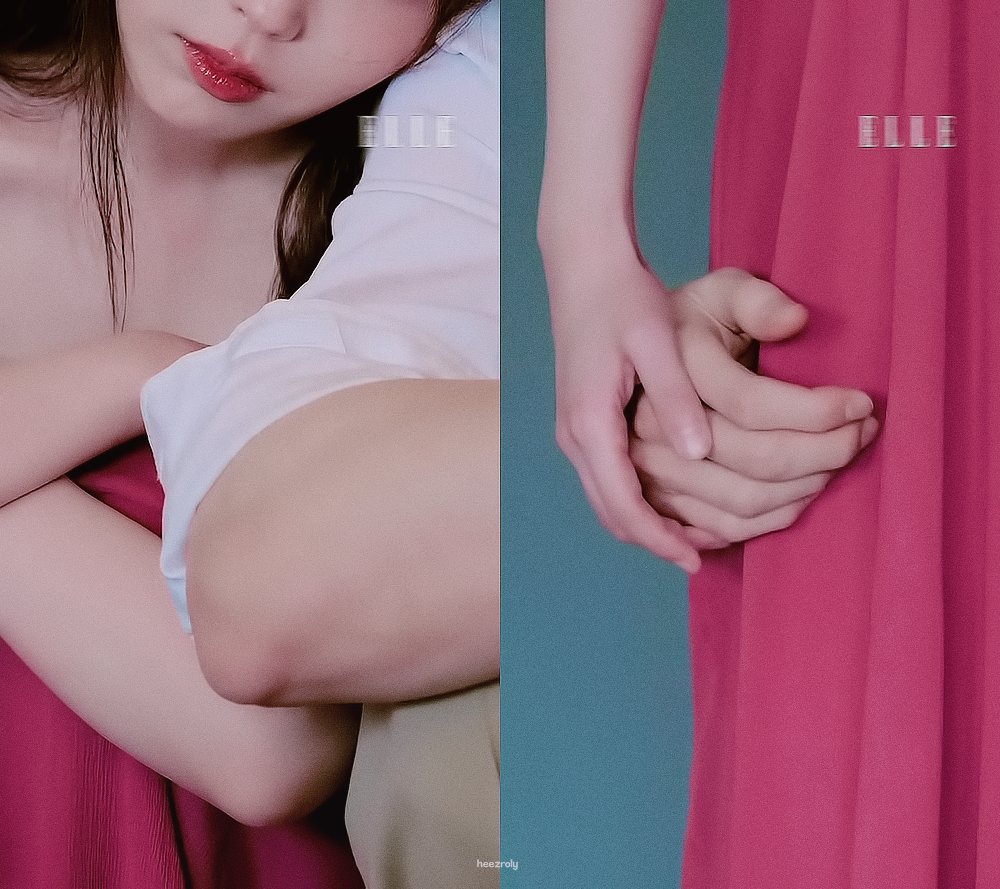 엘르 코리아 4월호에서 시크한 매력을 뽐내는 아이유와 변우석의 단독 및 유닛 컷