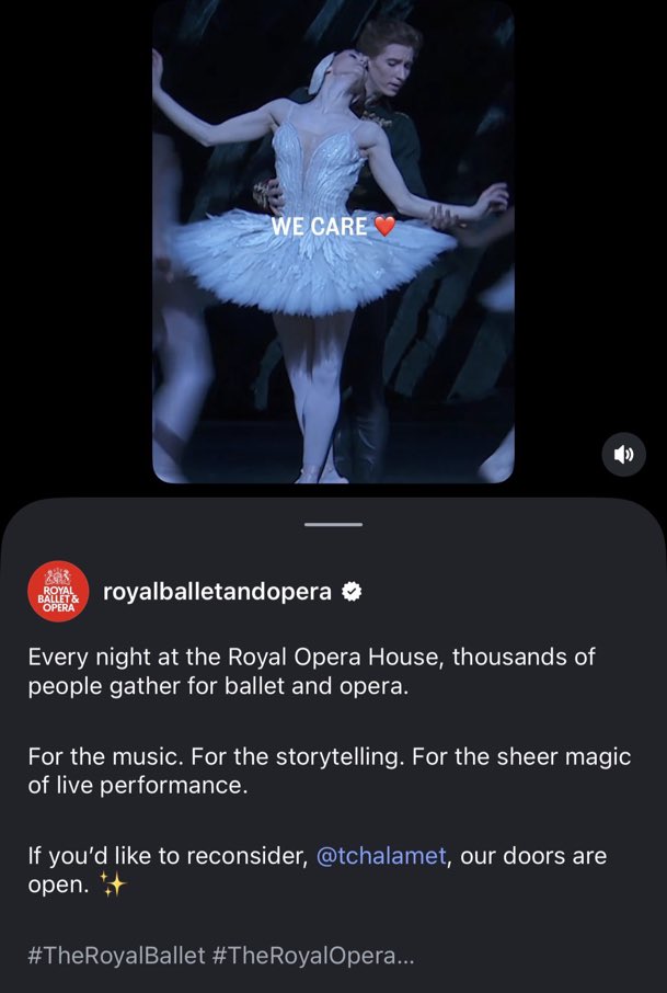 티모시 샬라메의 발언과 관련하여 X(구 트위터)에서 확산되고 있는 게시물의 캡처 화면