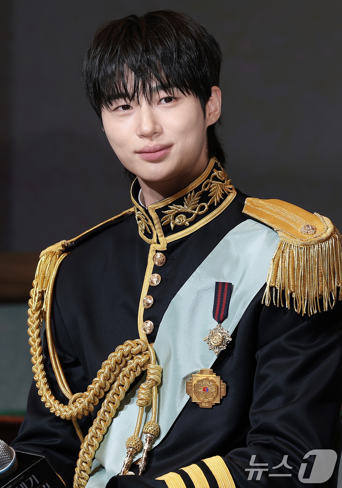 Byeon Woo-seok looking contemplative during the press conference for Grand Prince's Wife in April 2026